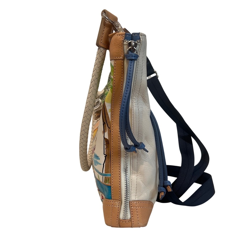 Brighton California‎ Dreaming Whimsical Graphic Art Leather Crossbody Purse - Picture 3 of 12